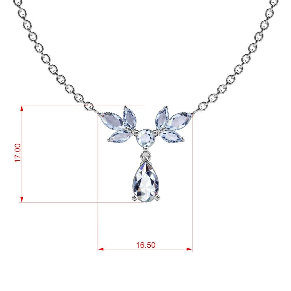 Diamond leaf pendant necklace