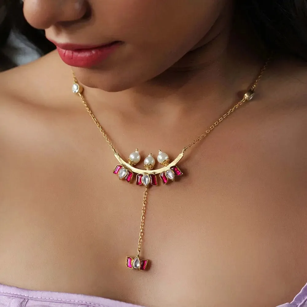 Divine Lotus White Pearl Necklace