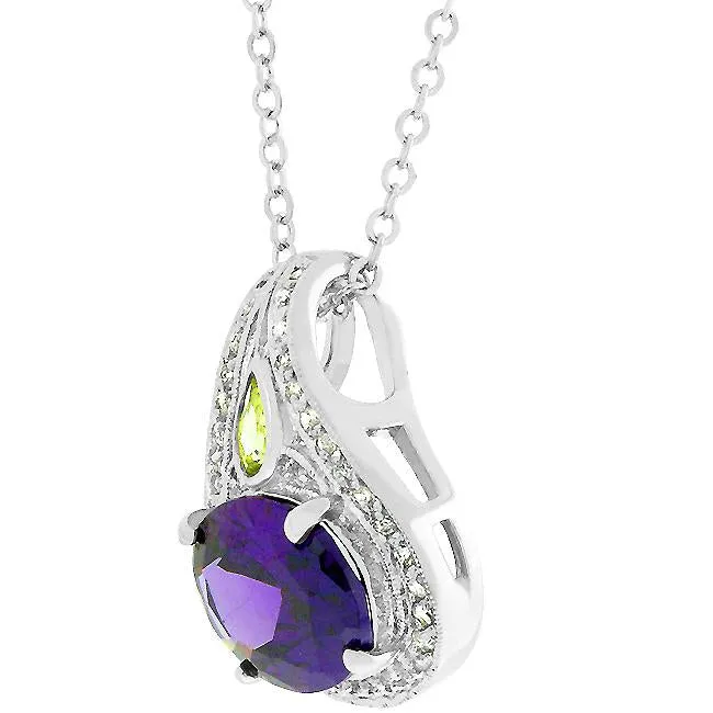 Dumia Majestic Amethyst CZ Pendant | 9ct