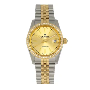 Empress Constance Automatic Bracelet Watch w/Date - Silver/Gold