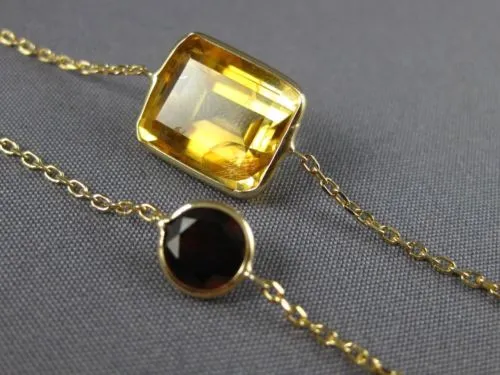 ESTATE LARGE & LONG 38.0CT AAA MULTI GEM 14KT YELLOW GOLD BY THE YARD NECKLACE