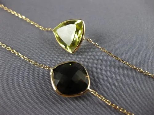 ESTATE LARGE & LONG 38.0CT AAA MULTI GEM 14KT YELLOW GOLD BY THE YARD NECKLACE