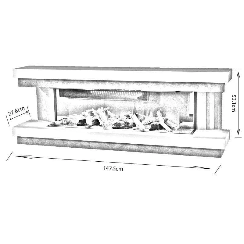 Evonic Gilmour 10 White Wall Mounted Fire Suite