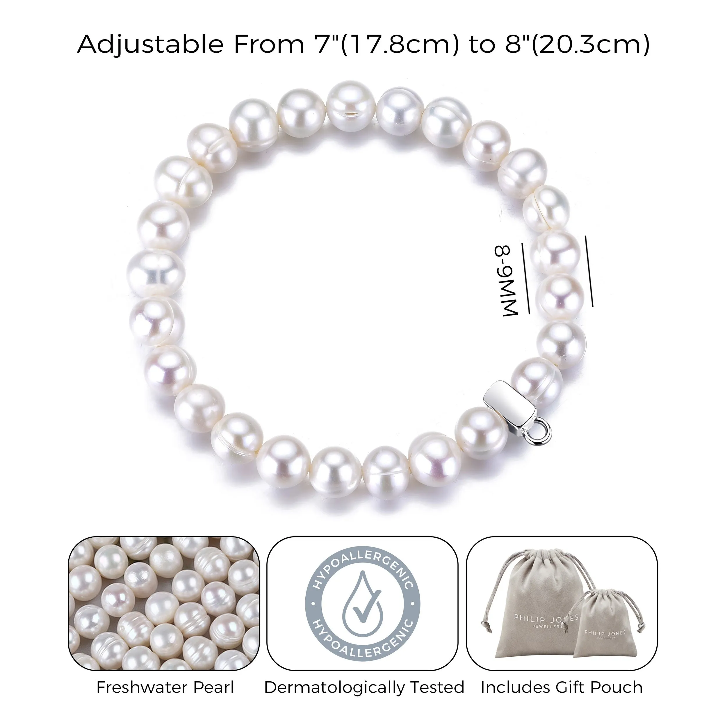 Freshwater Baroque Pearl Stretch Bracelet with Charm Created with Zircondia® Crystals