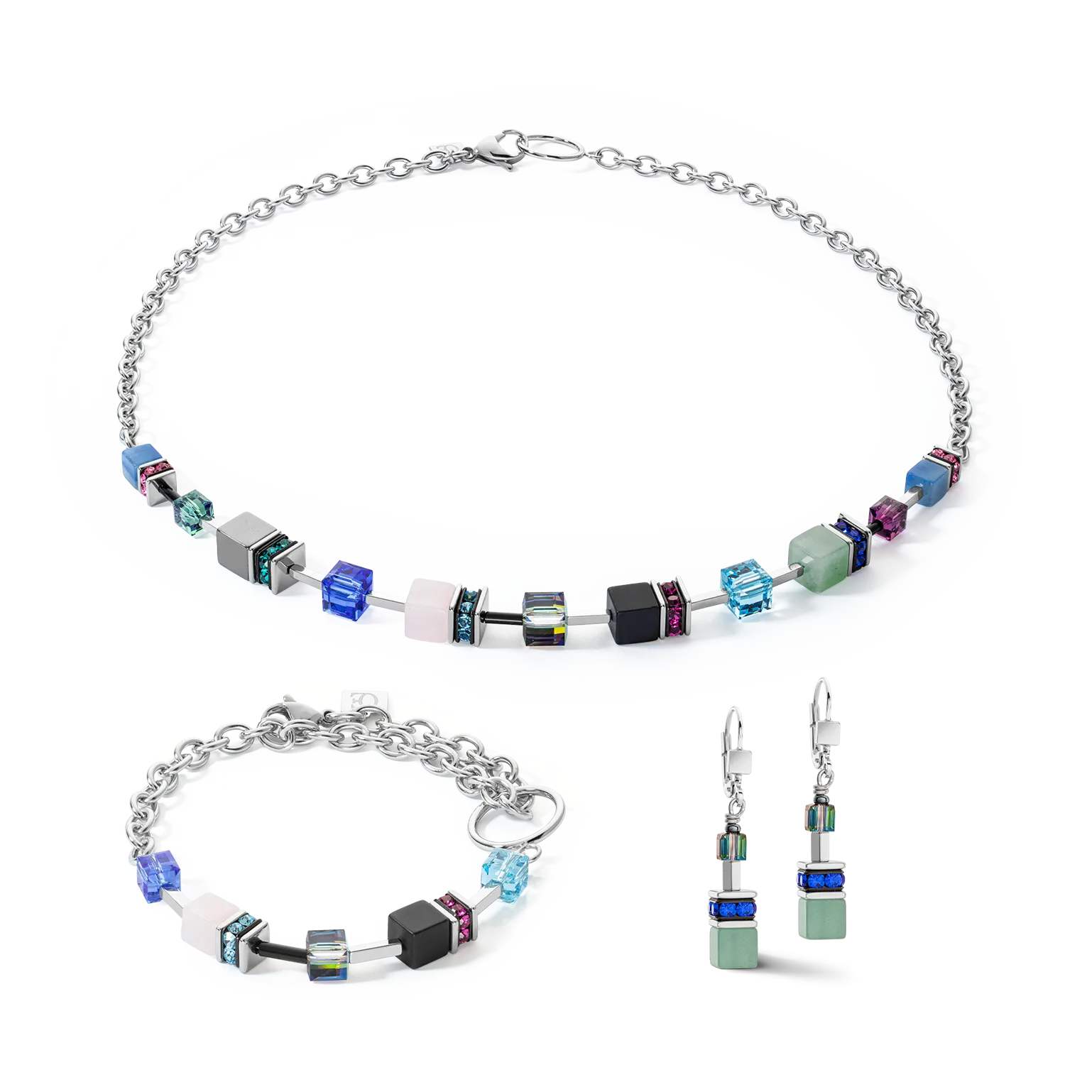 GeoCUBE® Iconic Precious Chain bracelet silver-multicolour