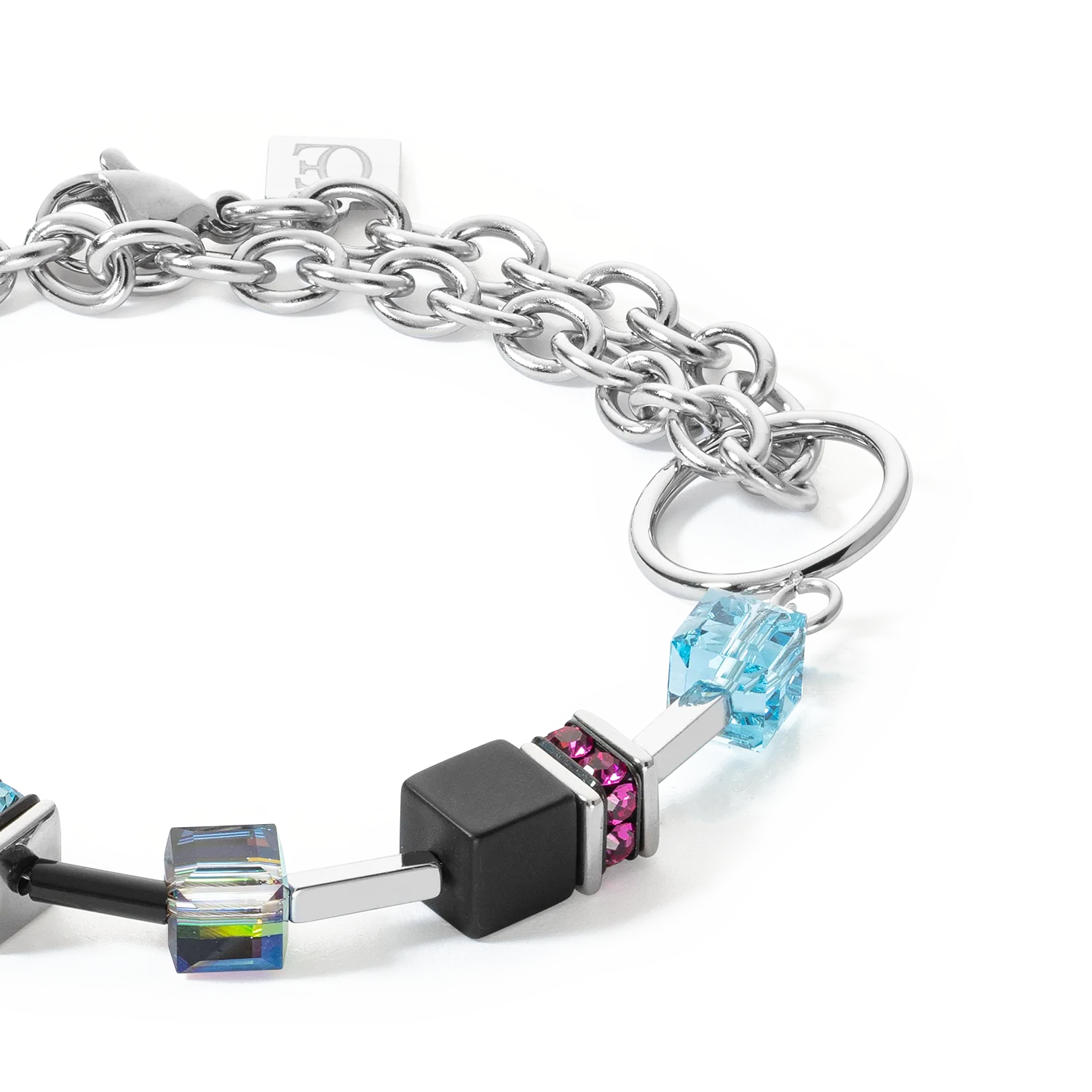 GeoCUBE® Iconic Precious Chain bracelet silver-multicolour