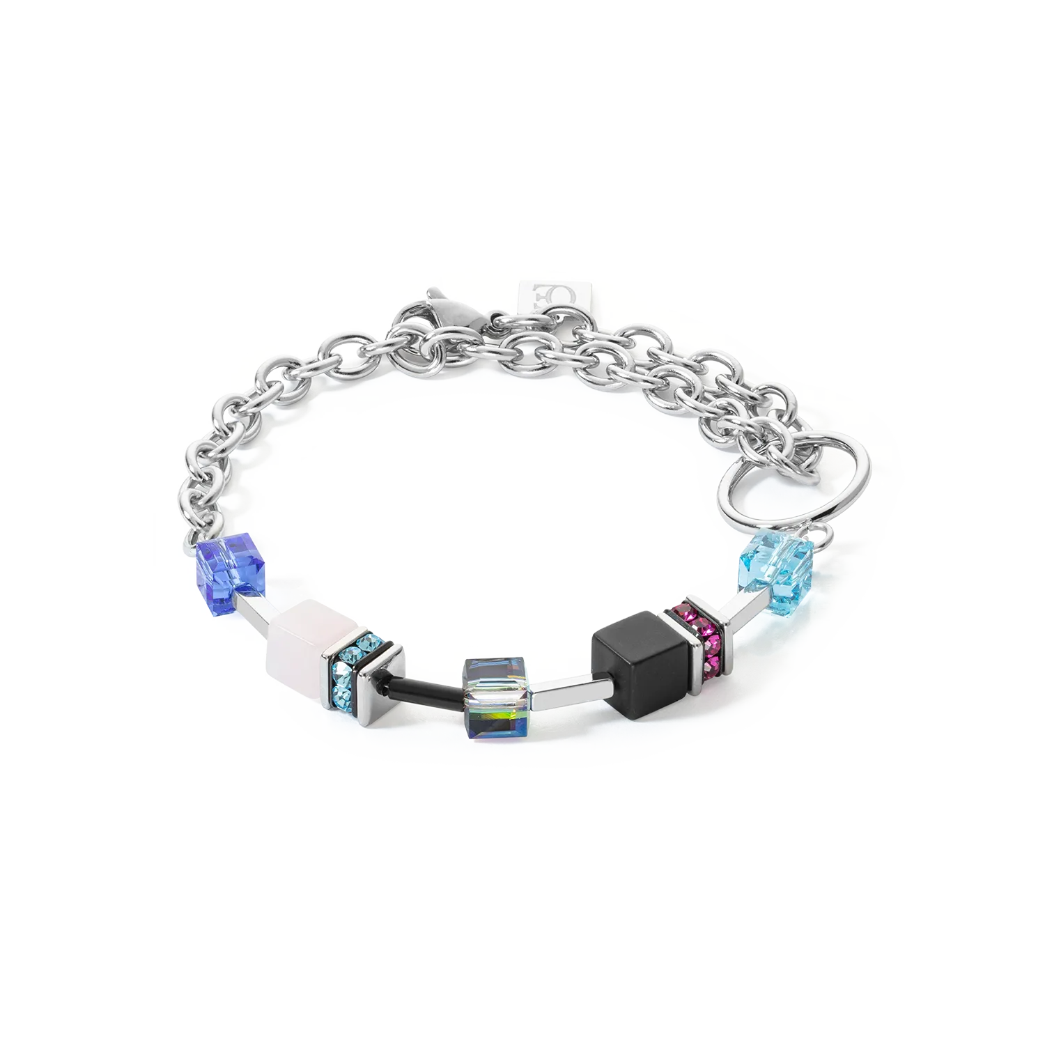 GeoCUBE® Iconic Precious Chain bracelet silver-multicolour