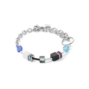 GeoCUBE® Iconic Precious Chain bracelet silver-multicolour