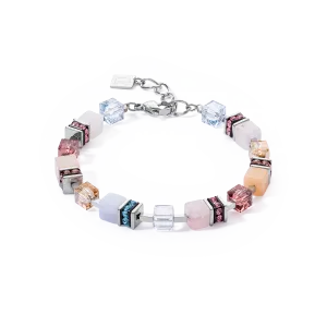 GeoCUBE® Precious Statement bracelet silver-pastel