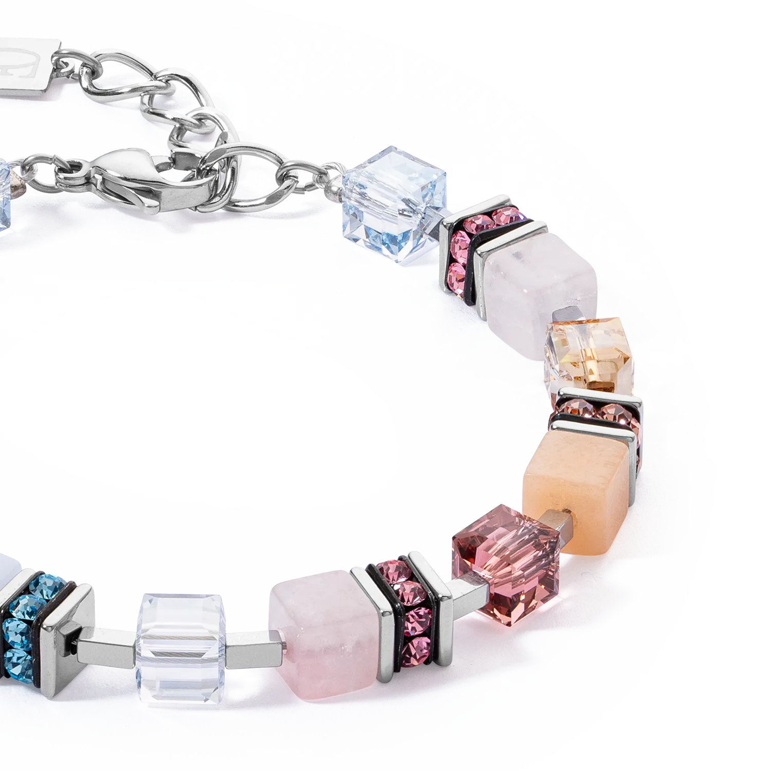 GeoCUBE® Precious Statement bracelet silver-pastel