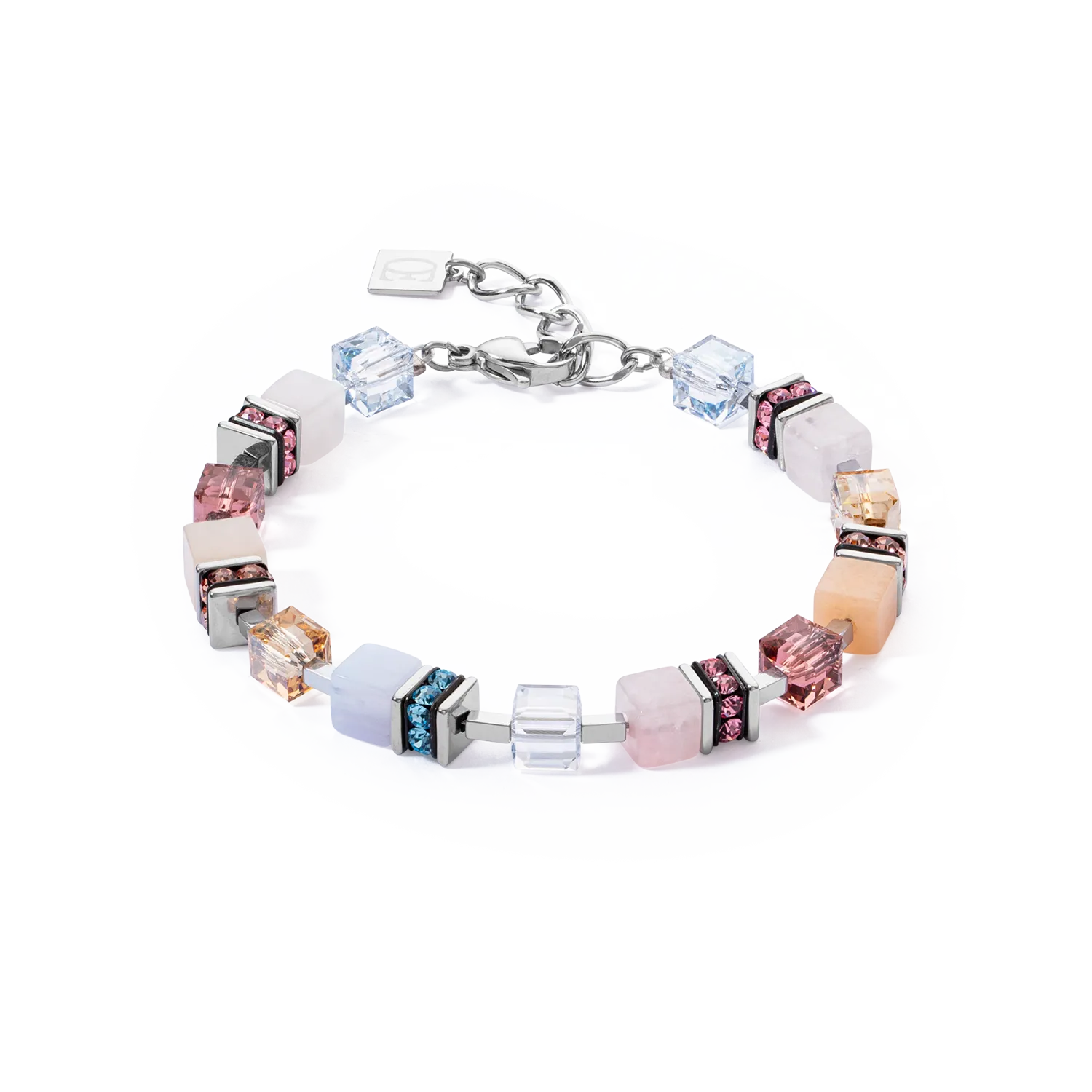 GeoCUBE® Precious Statement bracelet silver-pastel