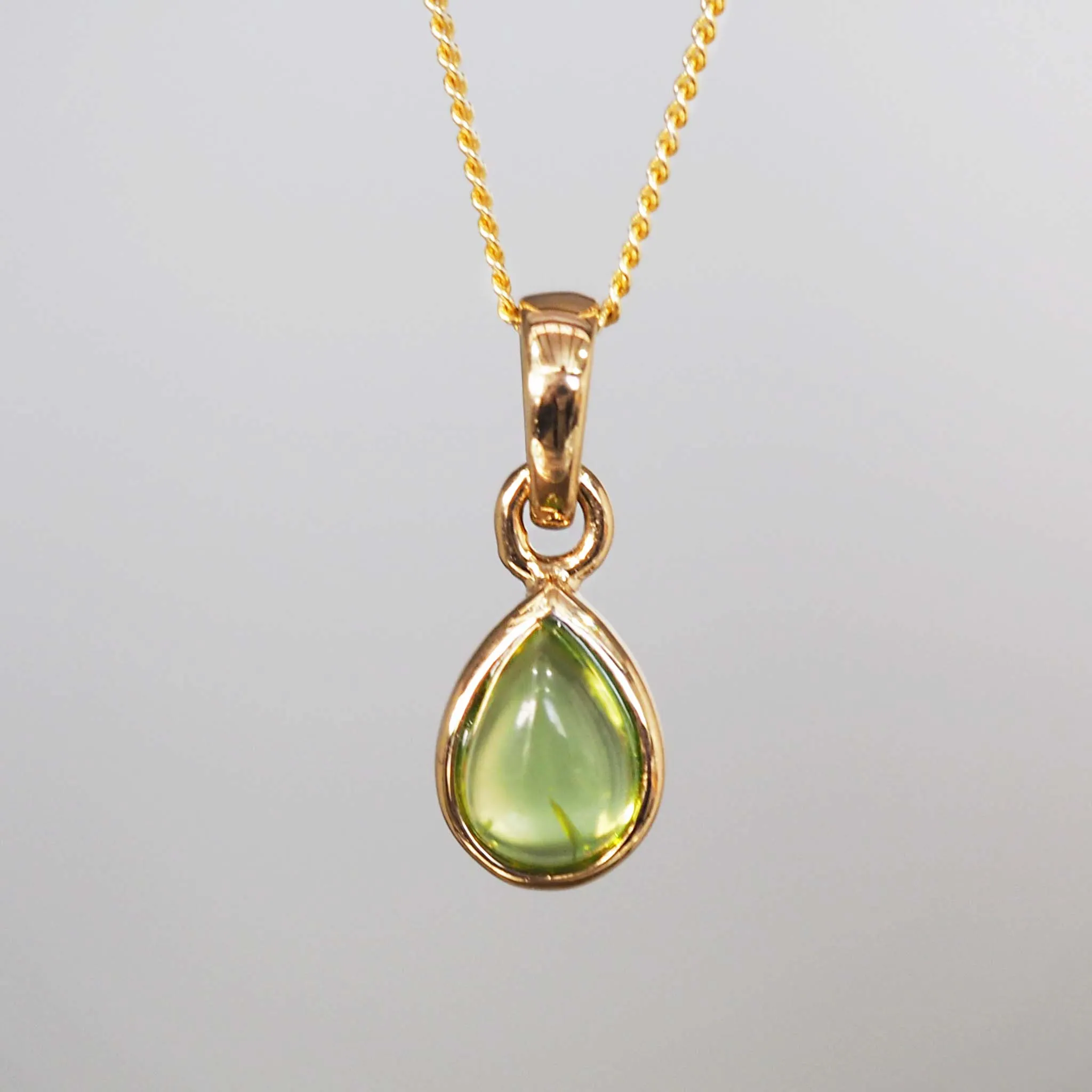 Gold Initial and August Peridot Birthstone Necklace