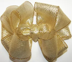 Gold Metallic Hair Bow