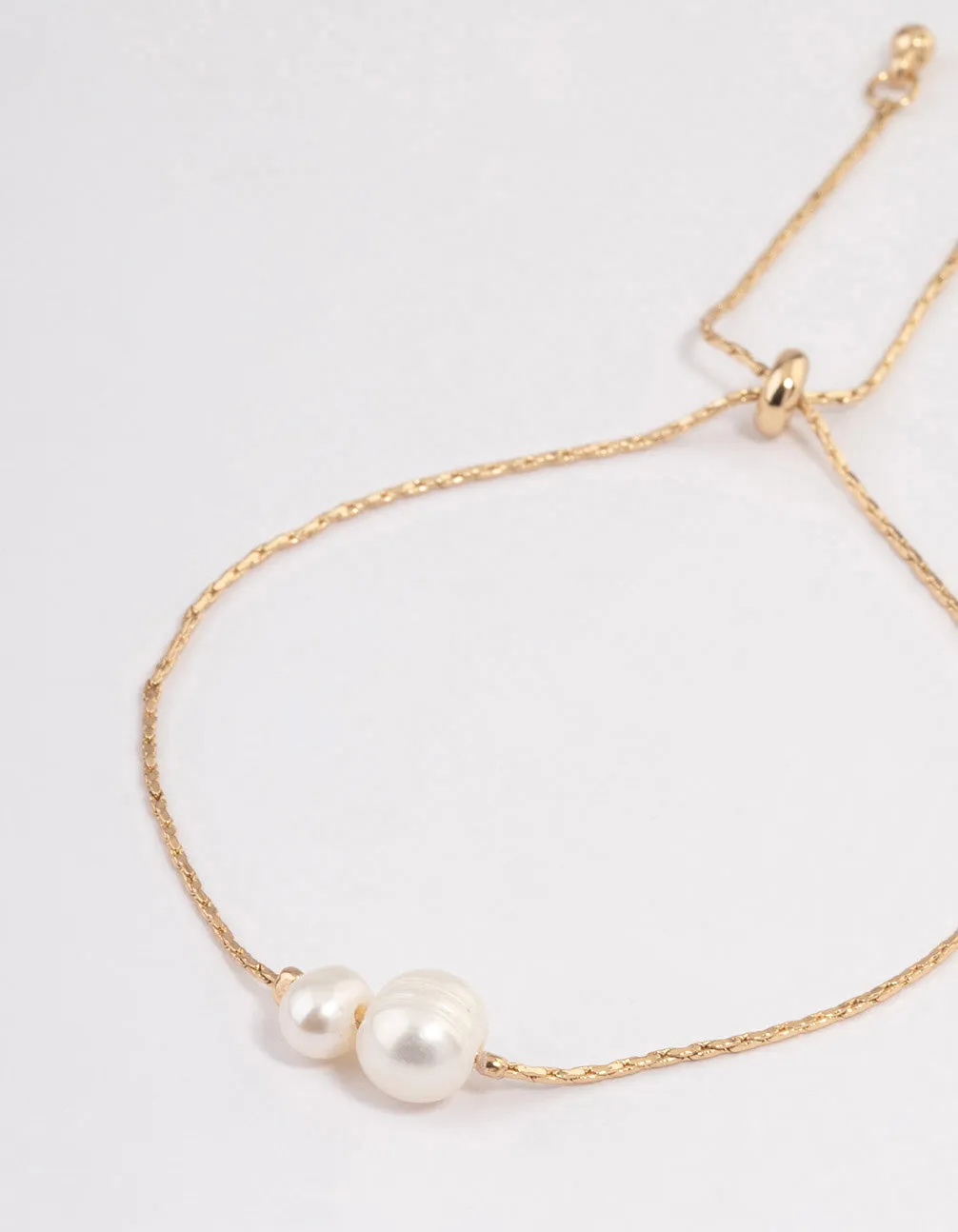 Gold Plated Freshwater Pearl Pendant Toggle Bracelet