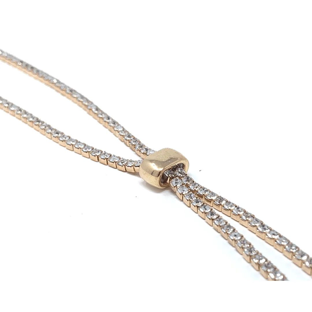 Gold Rhinestone Slider Anklet - Ankle Bracelet