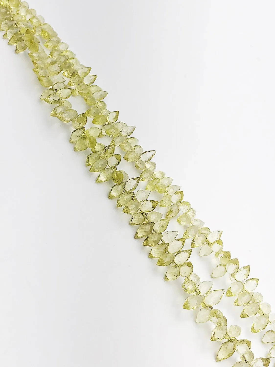 HALF OFF SALE - Lemon Quartz Pointed Faceted Gemstone Beads, Full Strand, Semi Precious Gemstone, 8"