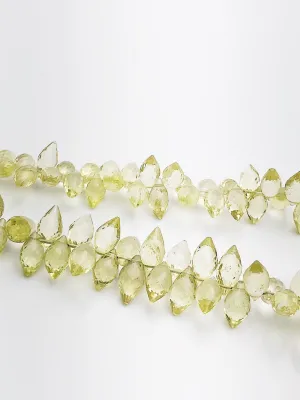 HALF OFF SALE - Lemon Quartz Pointed Faceted Gemstone Beads, Full Strand, Semi Precious Gemstone, 8"