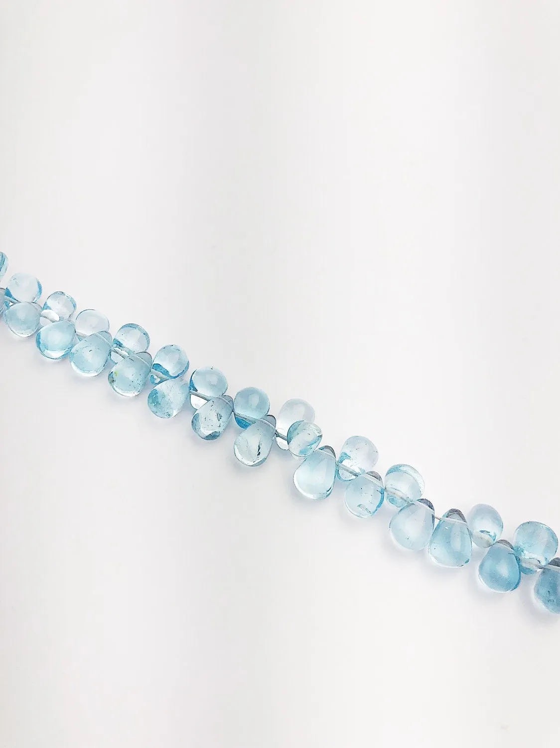 HALF OFF SALE - Sky Quartz Drop Gemstone Beads, Full Strand, Semi Precious Gemstone, 8"