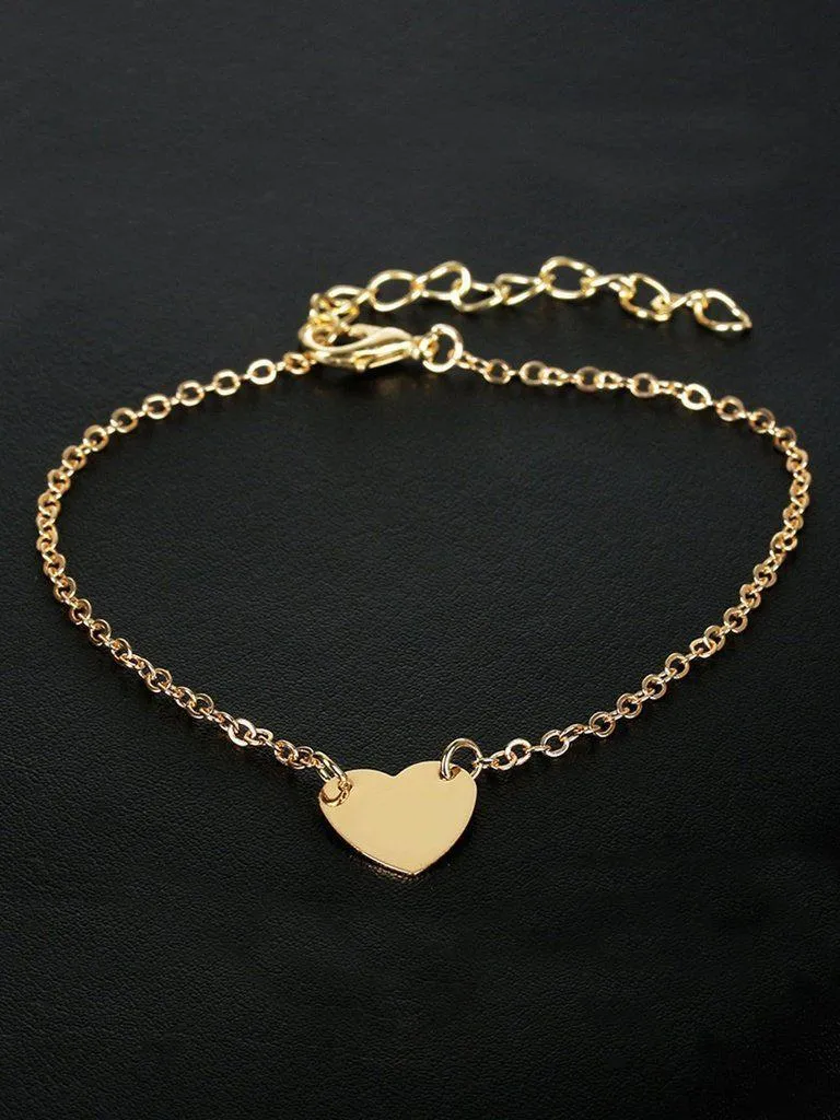 Heart Detail Chain Anklet