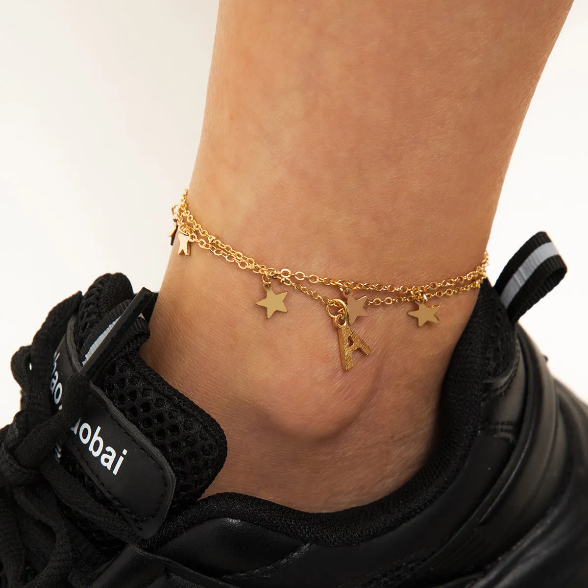 Hip-hop Tassel Letter Star Anklet Trendy Temperament