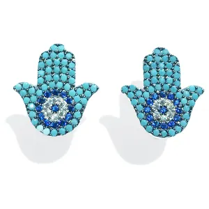 JAMILA TURQUOISE HAMSA EARRINGS