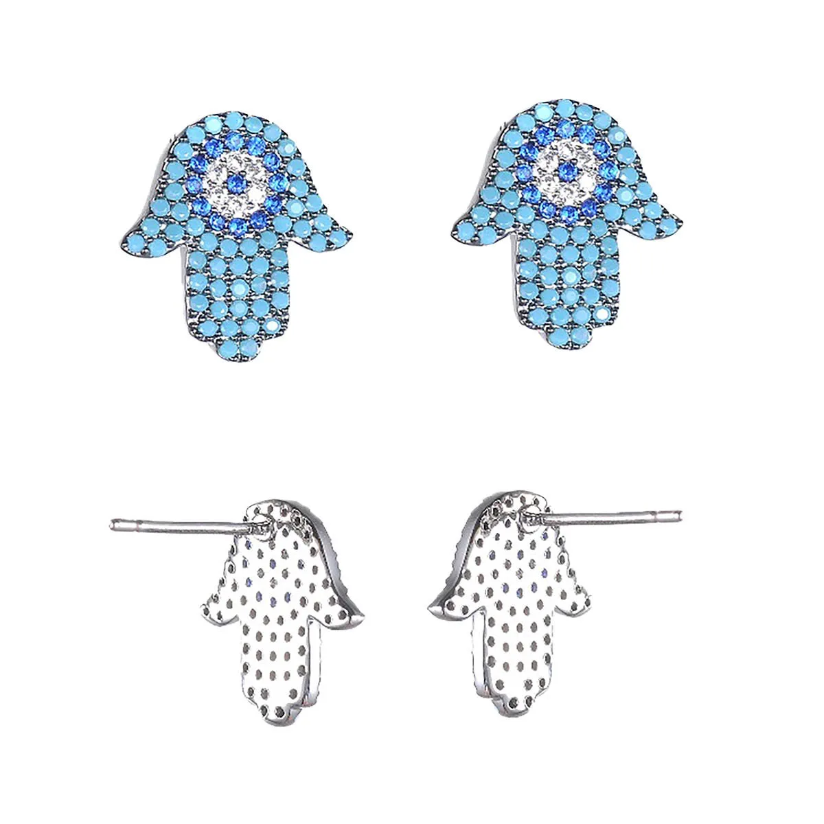 JAMILA TURQUOISE HAMSA EARRINGS