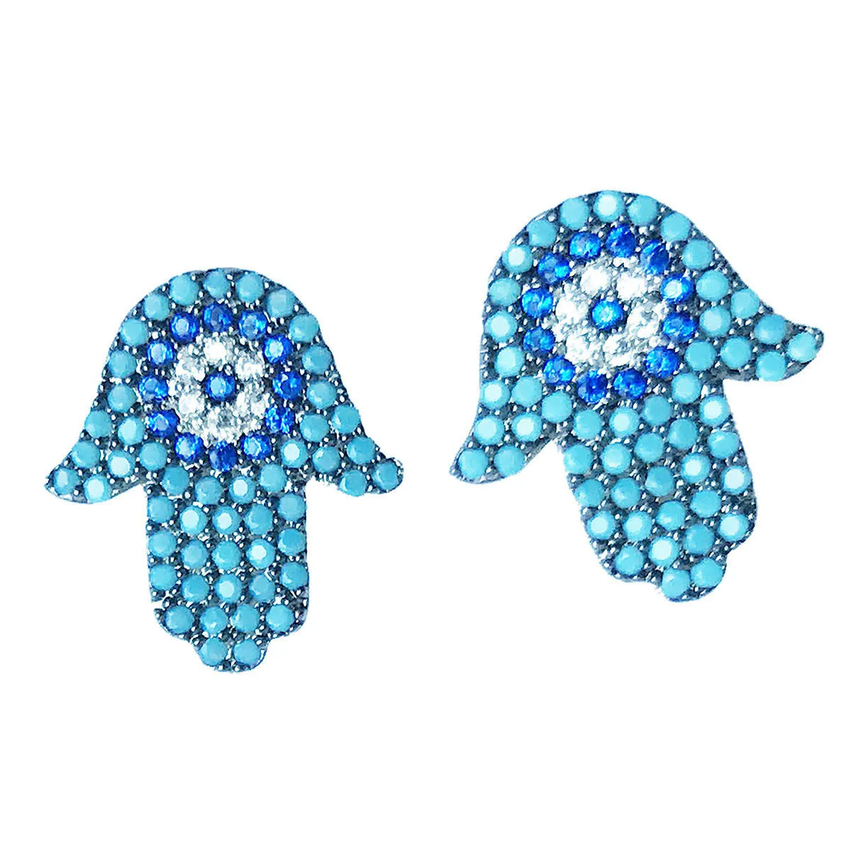 JAMILA TURQUOISE HAMSA EARRINGS