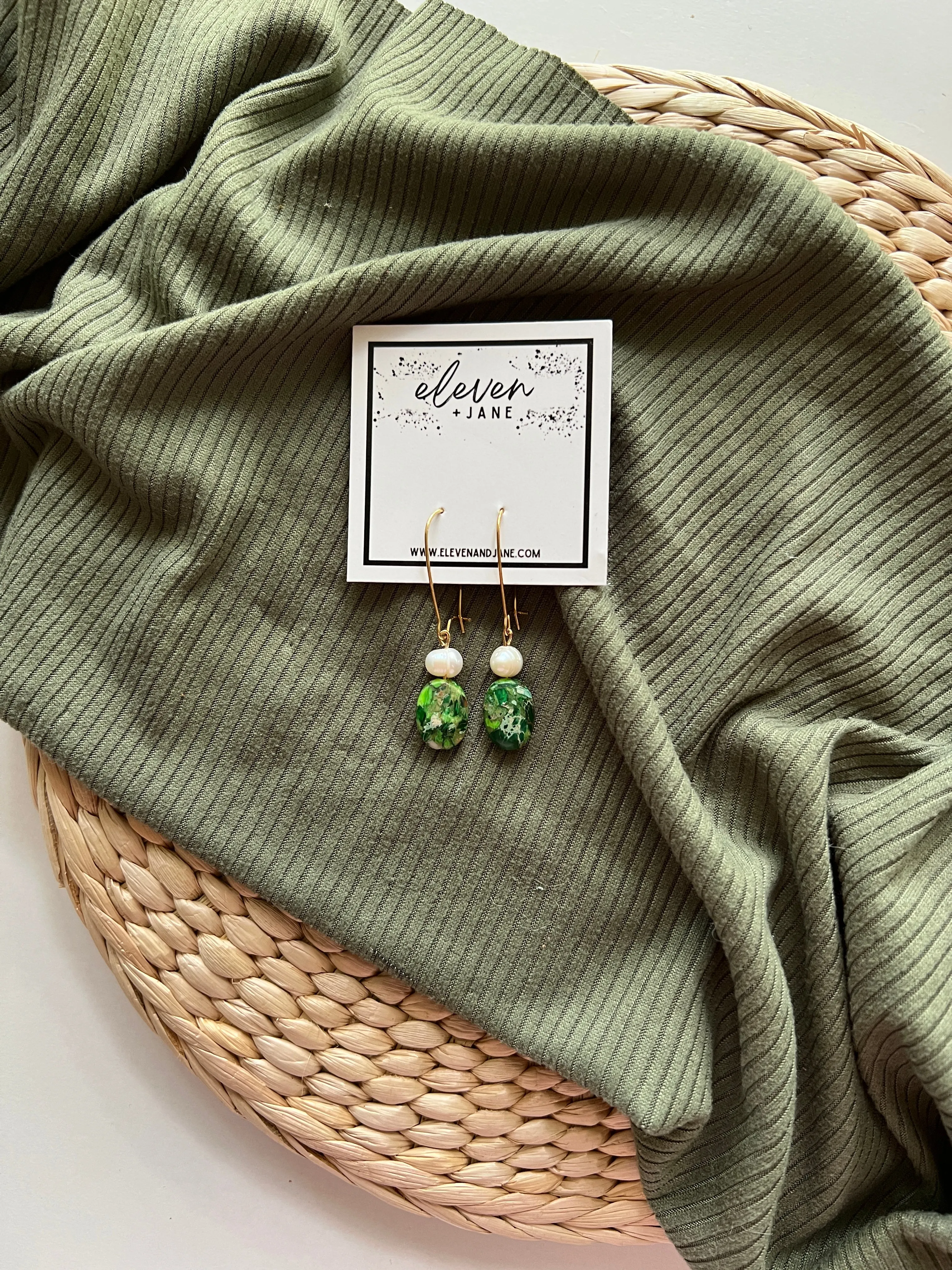 Jane | Ocean Jasper   Turquoise Earrings