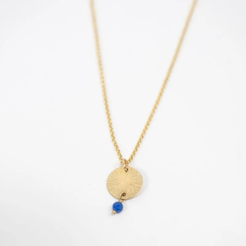 Large Sun Necklace with Lapis