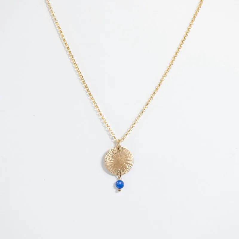 Large Sun Necklace with Lapis