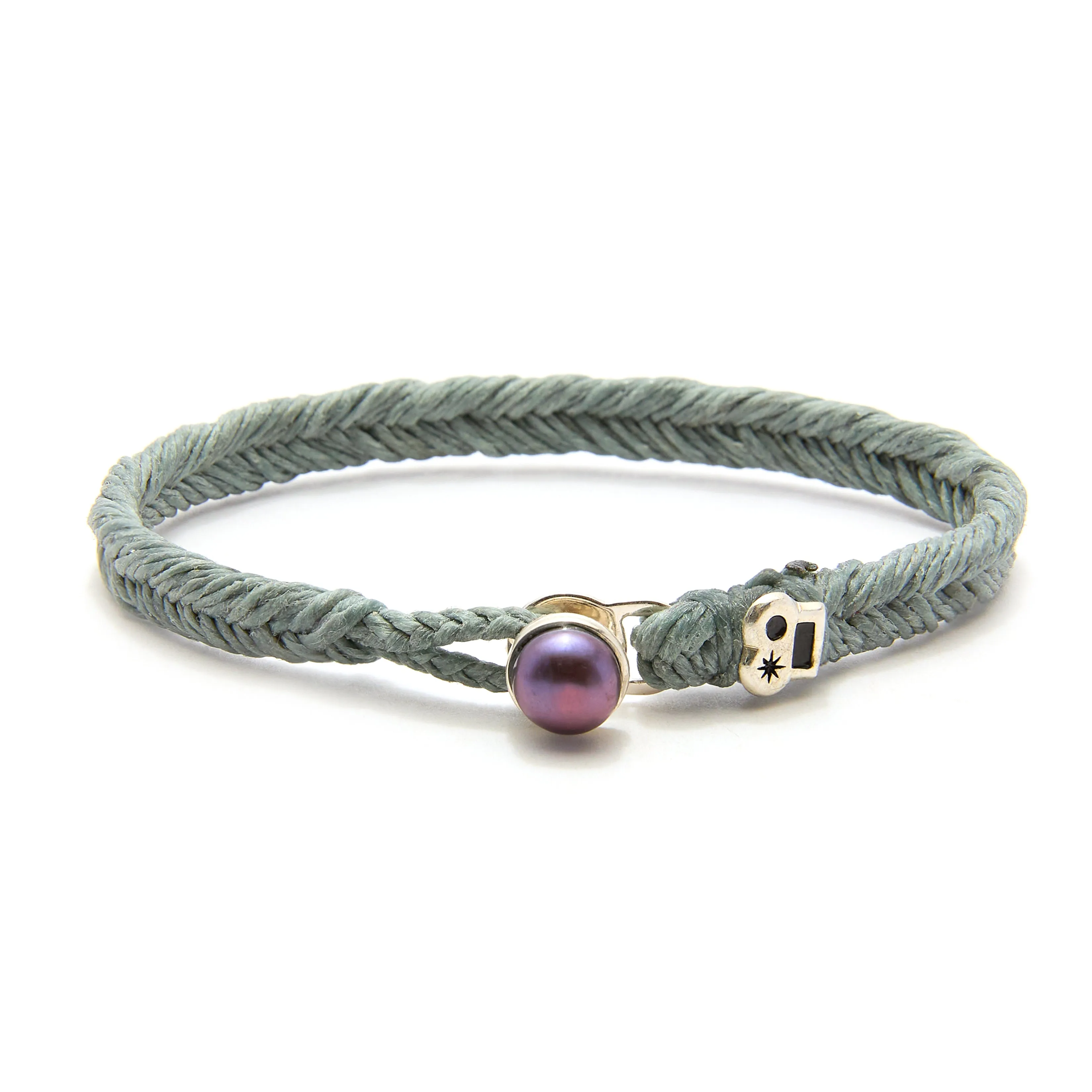 Max Icon Fishtail Button Bracelet in Grey