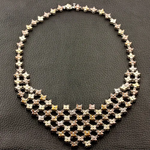 Multi-color Diamond Bib Necklace