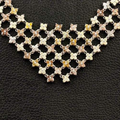 Multi-color Diamond Bib Necklace