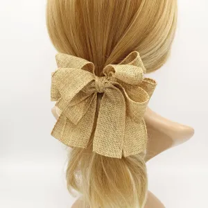 natural hair bow jute blend Spring Summer twin hair bow accessory for women