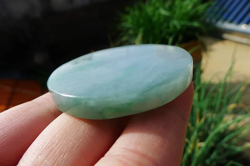 Natural Jade Rough Jadeite Raw (42g,4.8X4.8X0.65cm)