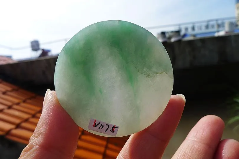 Natural Jade Rough Jadeite Raw (42g,4.8X4.8X0.65cm)