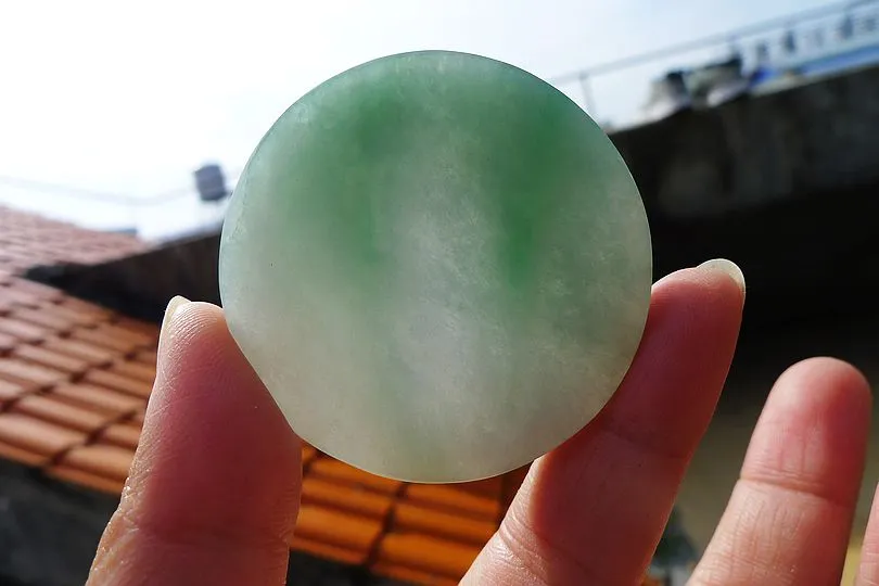 Natural Jade Rough Jadeite Raw (42g,4.8X4.8X0.65cm)