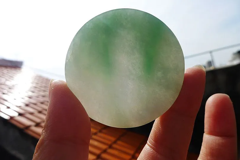 Natural Jade Rough Jadeite Raw (42g,4.8X4.8X0.65cm)