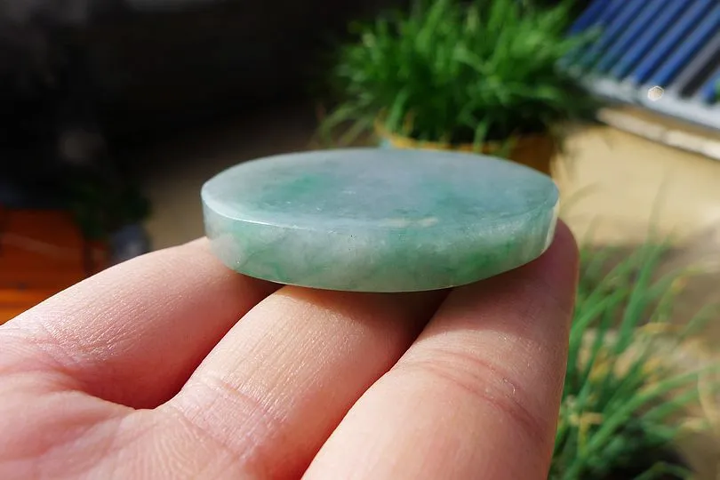 Natural Jade Rough Jadeite Raw (42g,4.8X4.8X0.65cm)