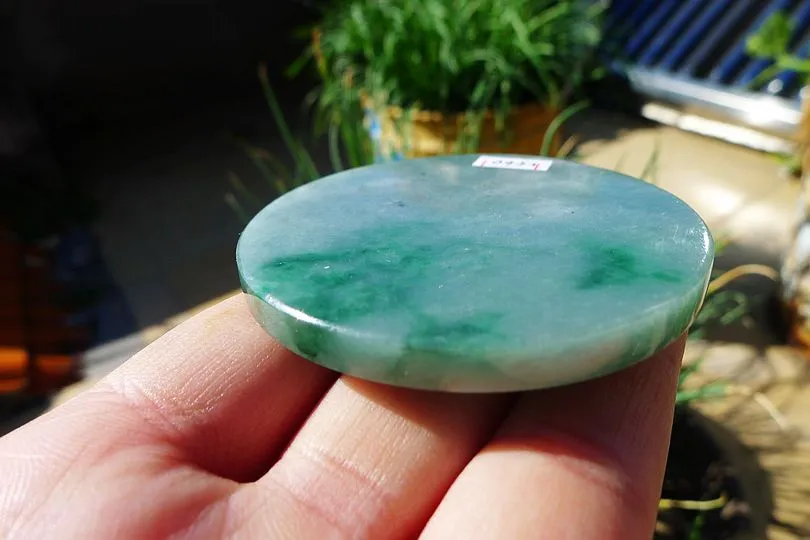 Natural Jade Rough Jadeite Raw (49g,5.6X5.6X0.55cm)