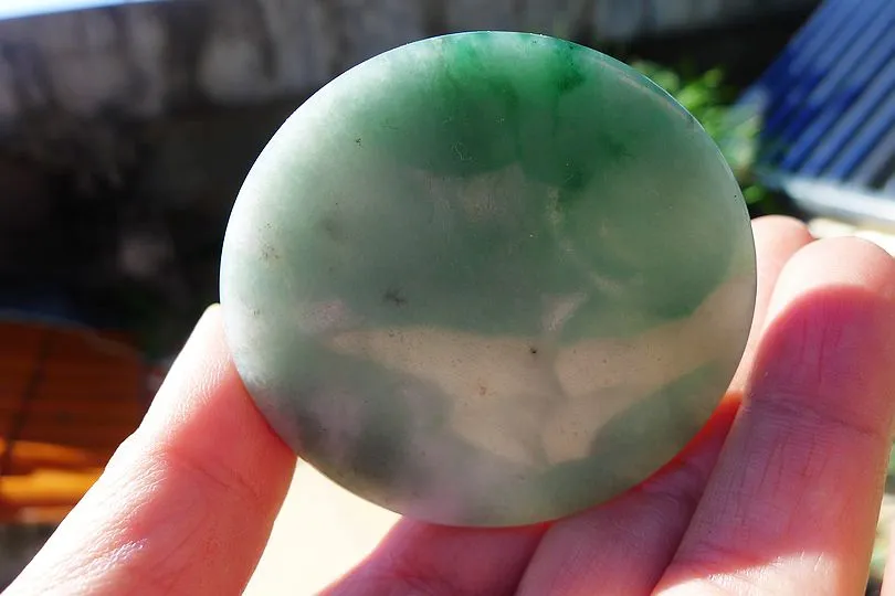 Natural Jade Rough Jadeite Raw (49g,5.6X5.6X0.55cm)