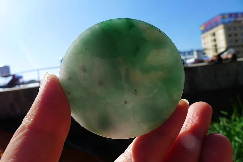 Natural Jade Rough Jadeite Raw (49g,5.6X5.6X0.55cm)