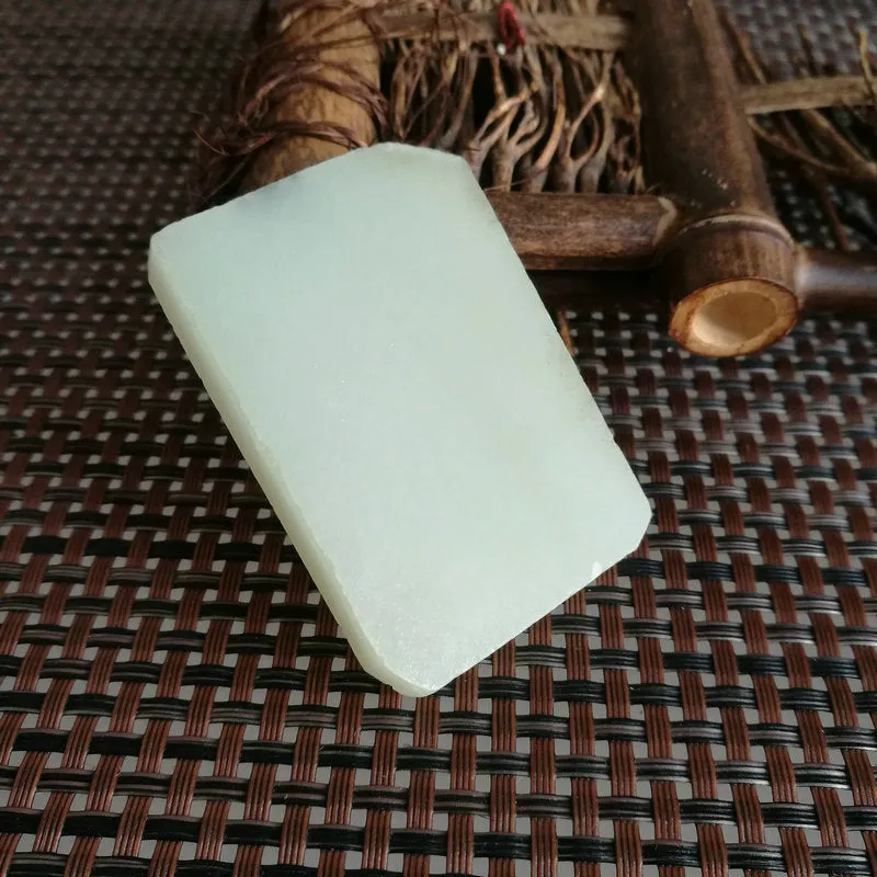 Natural Kunlun Jade Rough Nephrite Raw (47g,5.5X3.8X0.8cm)