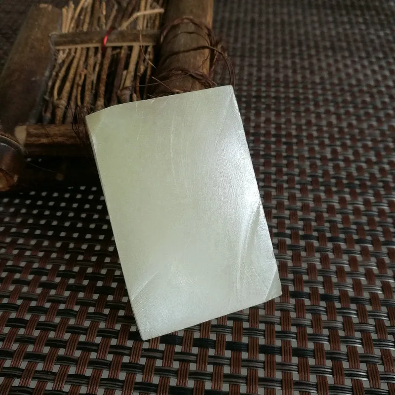 Natural Kunlun Jade Rough Nephrite Raw (48g,5.6X3.8X0.7cm)