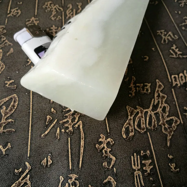 Natural Kunlun Jade Rough Nephrite Raw (696g, 17.8X4.5X2.7cm)