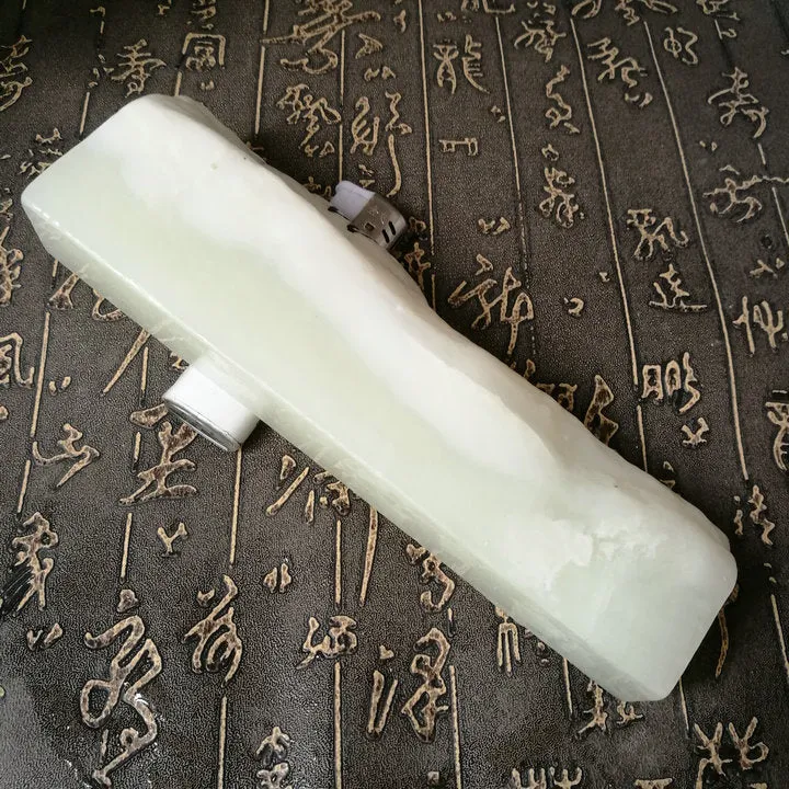 Natural Kunlun Jade Rough Nephrite Raw (696g, 17.8X4.5X2.7cm)