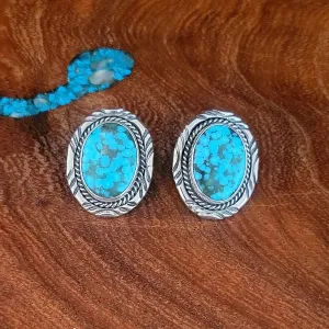 Navajo Made Turquoise Post Earrings BB-ERN-0041