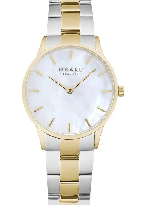 OBAKU LYNG LILLIE-ALABASTER MOTHER OF PEARL DIAL TWO-TONE V247LXGWSF