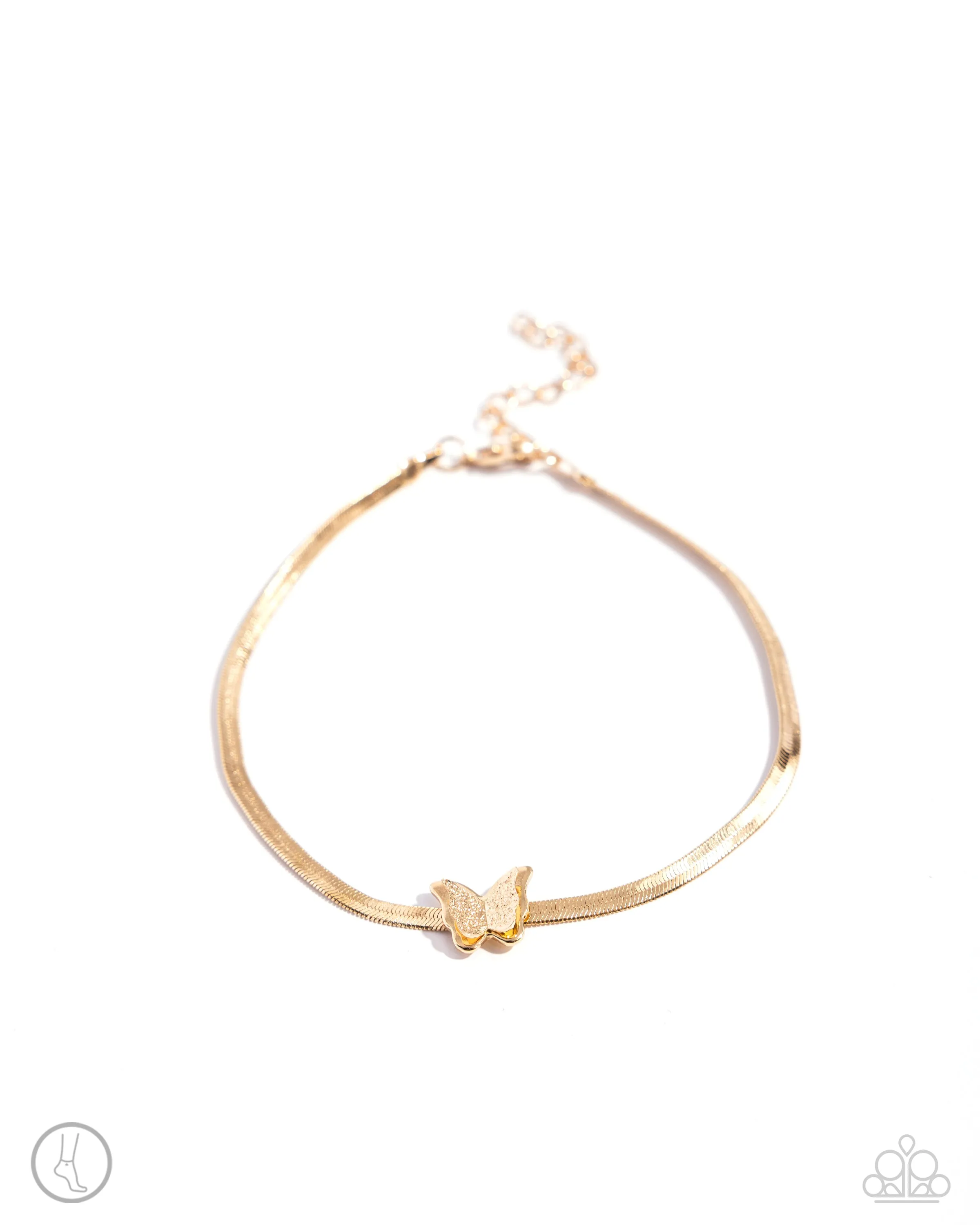 Paparazzi A FLIGHT-ing Chance Anklet Gold