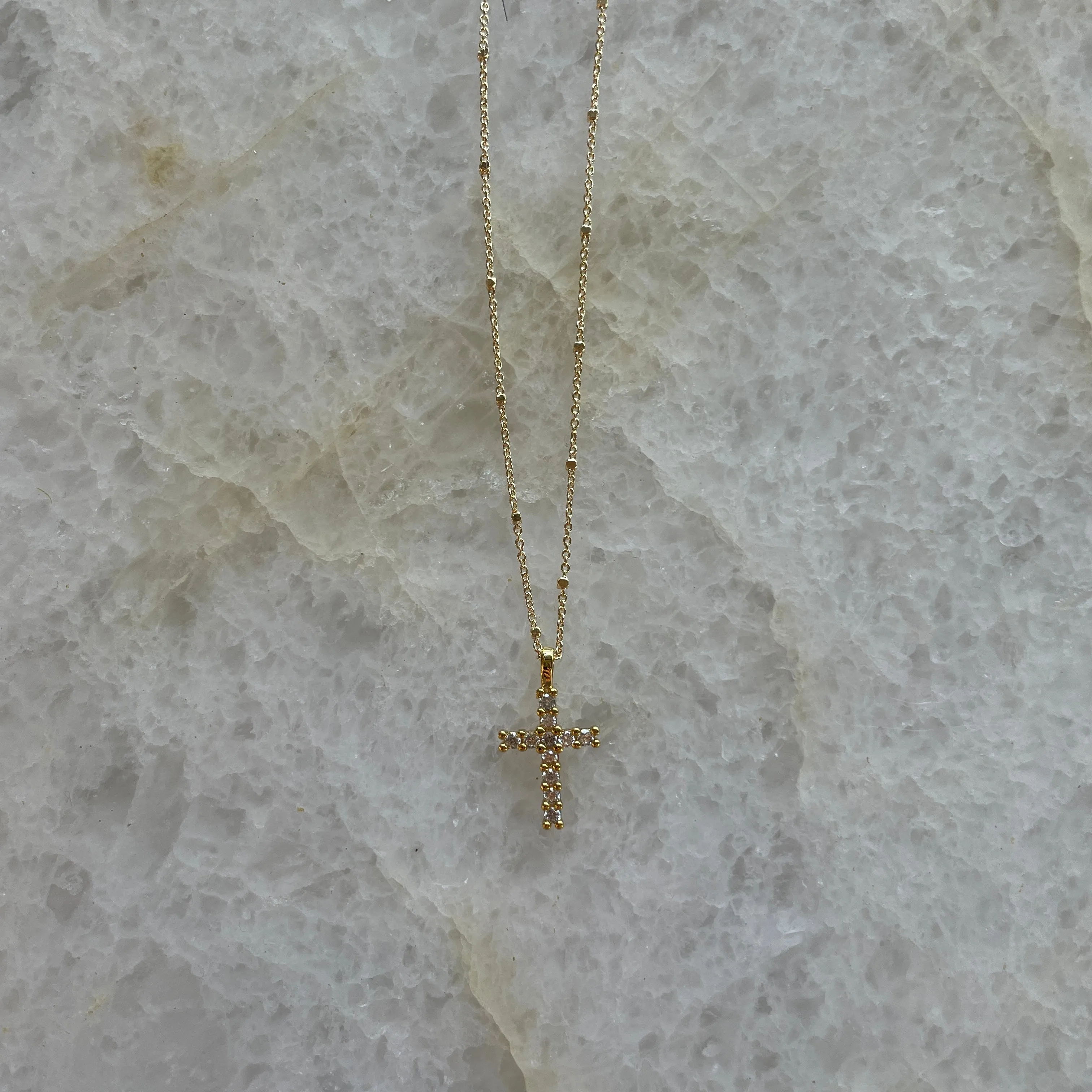 Pave Cross Necklace